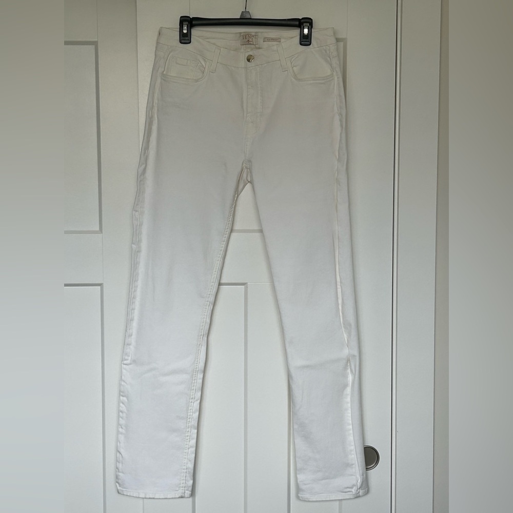 JEN7 by 7 for all mankind cream straight jeans